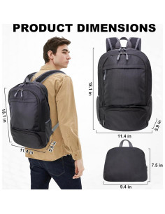 Mochila Plegable HOLYLUCK 20L Ligera Impermeable Negra 2