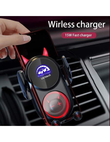 Soporte de Cargador Inalámbrico para Auto Litchitech Demonio