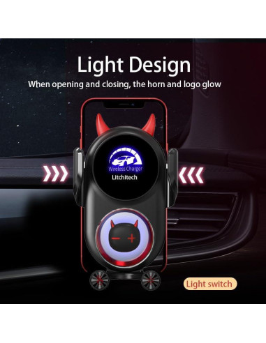 Soporte de Cargador Inalámbrico para Auto Litchitech Demonio