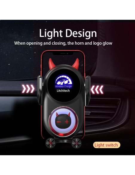 Soporte de Cargador Inalámbrico para Auto Litchitech Demonio