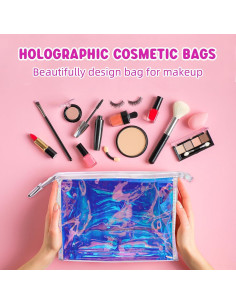 10PCS Bolsa de Maquillaje Iridiscente Zwish 22.4x16cm 2
