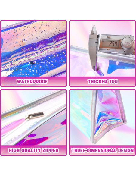 10PCS Bolsa de Maquillaje Iridiscente Zwish 22.4x16cm 10PCS Bolsa de Maquillaje Iridiscente Zwish 22.4x16cm