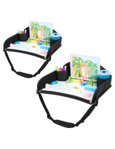 Bandeja de Viaje COOLBEBE para Niños - 2PCS, Negro, Portátil