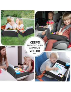 Bandeja de Viaje COOLBEBE para Niños - 2PCS, Negro, Portátil 2