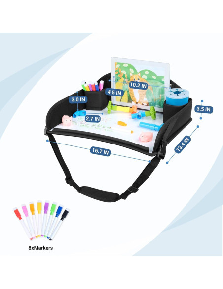 Bandeja de Viaje COOLBEBE para Niños - 2PCS, Negro, Portátil