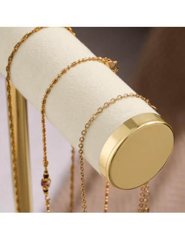 Soporte de Joyería Josmimic Beige de Terciopelo 3 Niveles