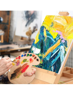 Caja de Pintura Kuyal de Madera Haya con Caballete Ajustable 2