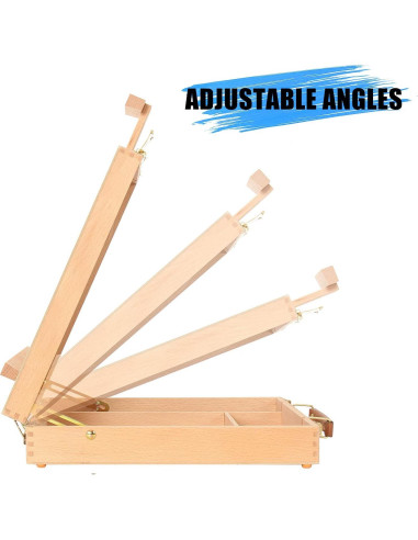 Caja de Pintura Kuyal de Madera Haya con Caballete Ajustable