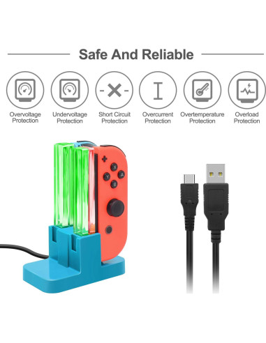 Base de Carga FastSnail para Joy-Con Nintendo Switch Azul