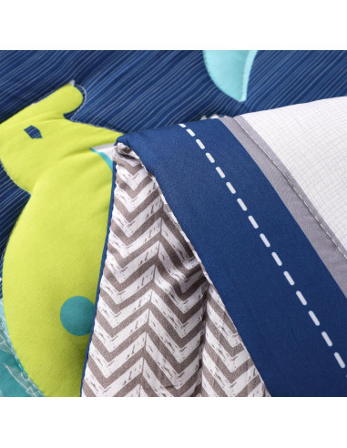 Conjunto de Ropa de Cuna Mini Wowelife Dinosaurios Azul 3 Piezas