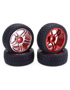 Ruedas de Aluminio 1/10 AINIUNIU para Coche RC - 4PCS Rojo