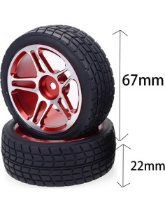 Ruedas de Aluminio 1/10 AINIUNIU para Coche RC - 4PCS Rojo 2