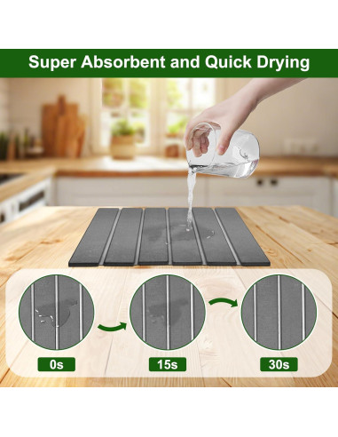 Alfombrilla de Secado de Platos Wishfly 40.6x30.5cm Diatomita