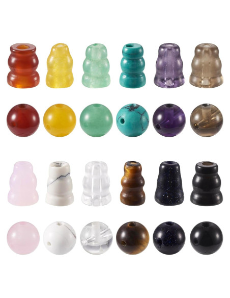 12 Conjuntos Perlas Guru de Gemas Naturales PH PandaHall 10mm