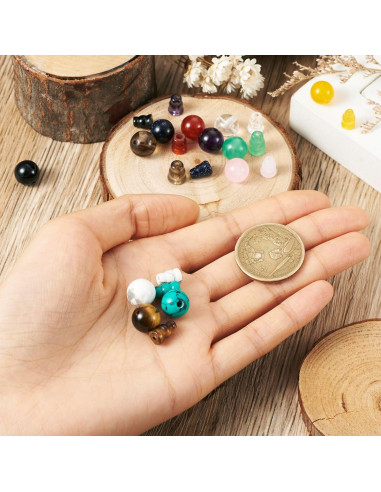 12 Conjuntos Perlas Guru de Gemas Naturales PH PandaHall 10mm