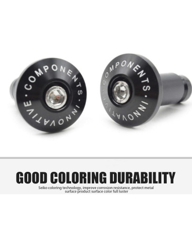 2 Tapones de Extremo de Manillar Jewkot 7/8" Negro