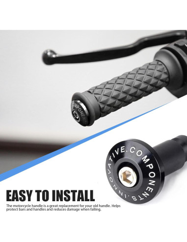 2 Tapones de Extremo de Manillar Jewkot 7/8" Negro