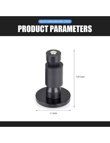 2 Tapones de Extremo de Manillar Jewkot 7/8" Negro