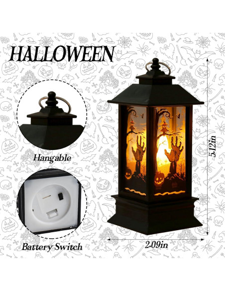 2 Linternas Decorativas de Halloween Hying 13 cm con Luz