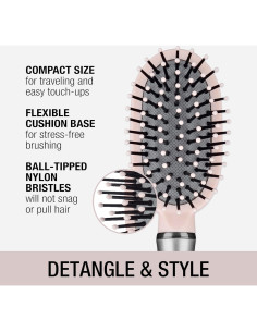 Cepillo de Pelo Ovalado Conair Velvet Touch - Rosa - 1 Cuenta 2
