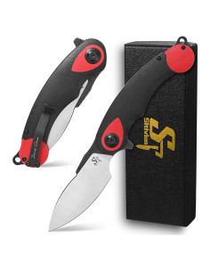 Cuchillo Plegable Sitivien ST157 Acero Sandvik 14C28N Rojo