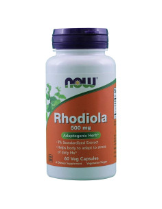 Suplemento de Rhodiola Rosea NOW Foods 60 Cápsulas 500mg
