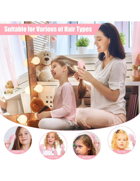 Mini Cepillo de Pelo NICEMOVIC Rosa 2 Piezas Viaje