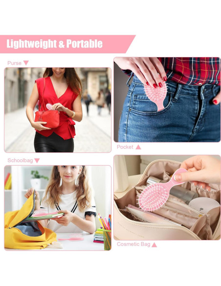 Mini Cepillo de Pelo NICEMOVIC Rosa 2 Piezas Viaje