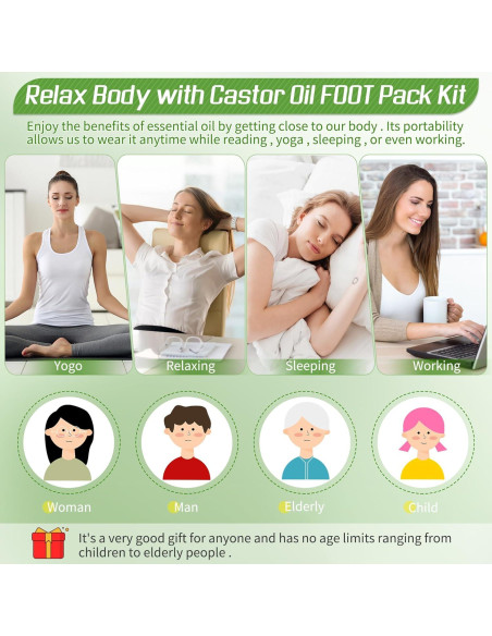 Compresa de Aceite de Ricino Lnkful para Tobillo 2pcs Alivio Dolor