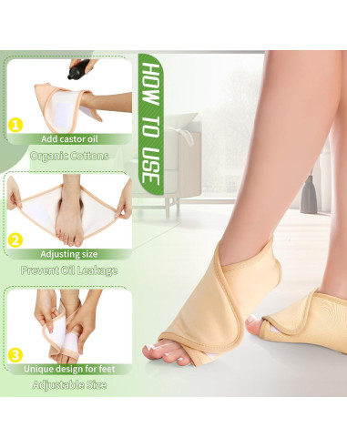 Compresa de Aceite de Ricino Lnkful para Tobillo 2pcs Alivio Dolor