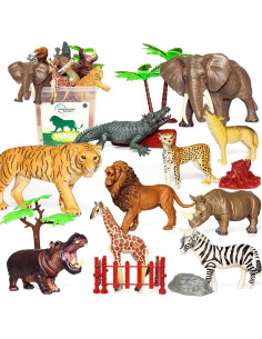 Set de Juguetes de Animales Safari BIWASE con Accesorios 10 Piezas 2