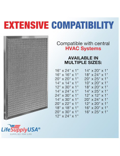Filtro de Aire Electrostático LifeSupplyUSA 18x24x1 MERV 8 Lavable 2
