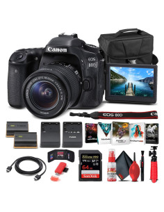 Cámara DSLR Canon EOS 80D 24.2MP + Lente 18-55mm + Accesorios
