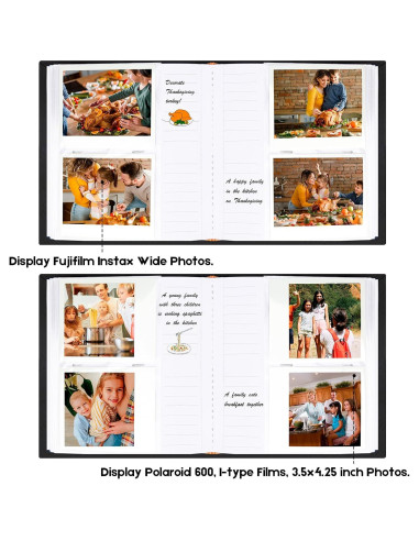 Álbum de Fotos Veicevol Negro para Fujifilm Instax y Polaroid
