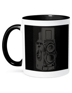 Taza 3dRose de cerámica 11 oz cámara vintage TLR negra