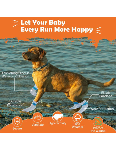 20 Botas Desechables para Perros Leoezx M - Impermeables