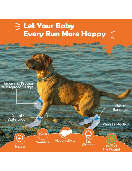 20 Botas Desechables para Perros Leoezx M - Impermeables