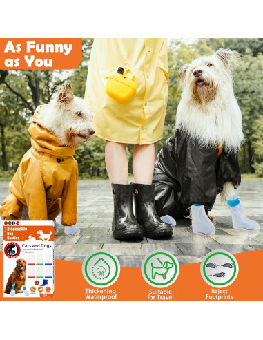20 Botas Desechables para Perros Leoezx M - Impermeables