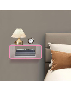 Mesita de Noche Flotante LULUGOGOTOP Rosa Acrílico 41x24cm 2