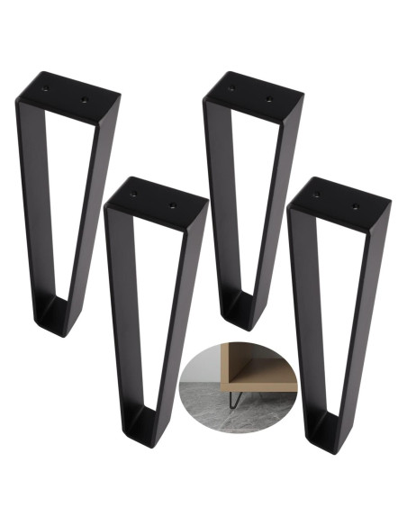 Patas de Mueble Trapezoidales Osring 30.48 cm Acero Negro 4pcs