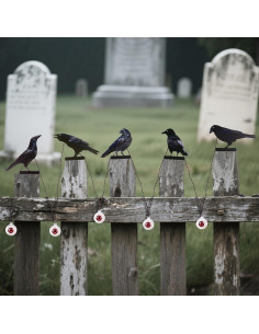 Luces Solares de Cuervo de Metal HUYIENO para Jardín - Juego de 5 2
