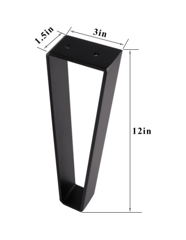 Patas de Mueble Trapezoidales Osring 30.48 cm Acero Negro 4pcs