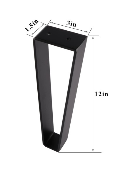Patas de Mueble Trapezoidales Osring 30.48 cm Acero Negro 4pcs