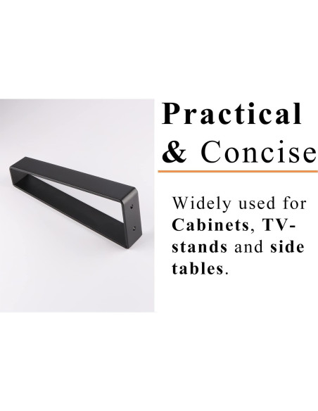 Patas de Mueble Trapezoidales Osring 30.48 cm Acero Negro 4pcs