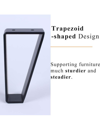 Patas de Mueble Trapezoidales Osring 30.48 cm Acero Negro 4pcs