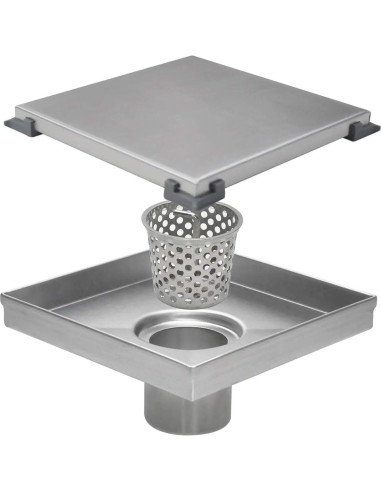 Desagüe de Ducha Cuadrado Elefloom 15.24 cm Acero Inoxidable AISI 304