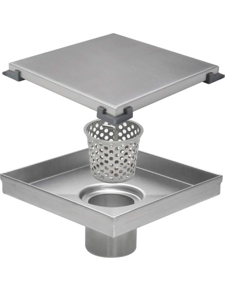 Desagüe de Ducha Cuadrado Elefloom 15.24 cm Acero Inoxidable AISI 304 Desagüe de Ducha Cuadrado Elefloom 15.24 cm Acero Inoxidable AISI 304
