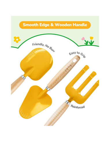 Set de Jardinería para Niños Grenebo 8 Piezas Amarillo