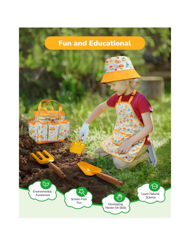 Set de Jardinería para Niños Grenebo 8 Piezas Amarillo