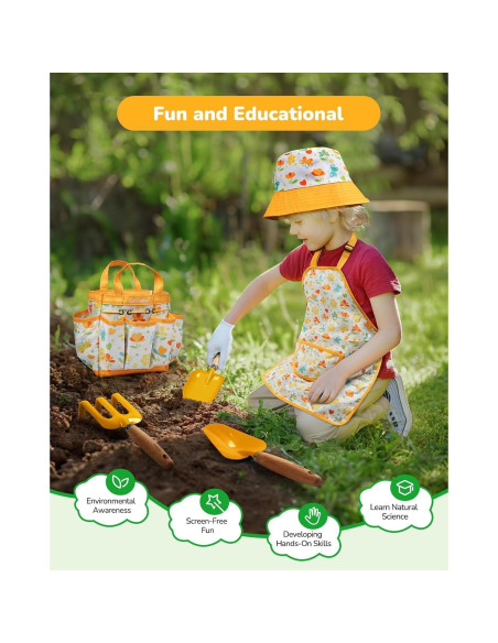Set de Jardinería para Niños Grenebo 8 Piezas Amarillo